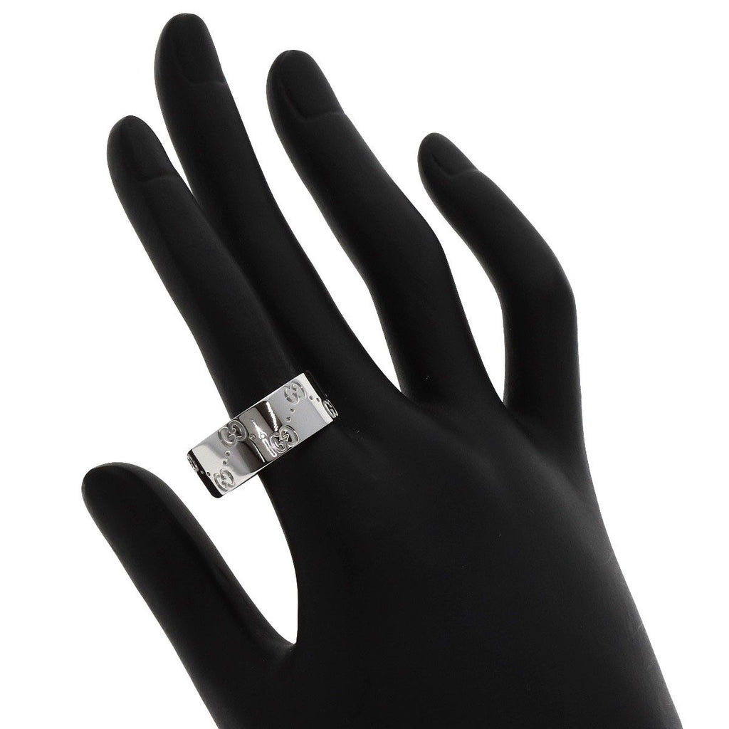 Gucci GG Icon Wide Ring 18K White Gold — view 6