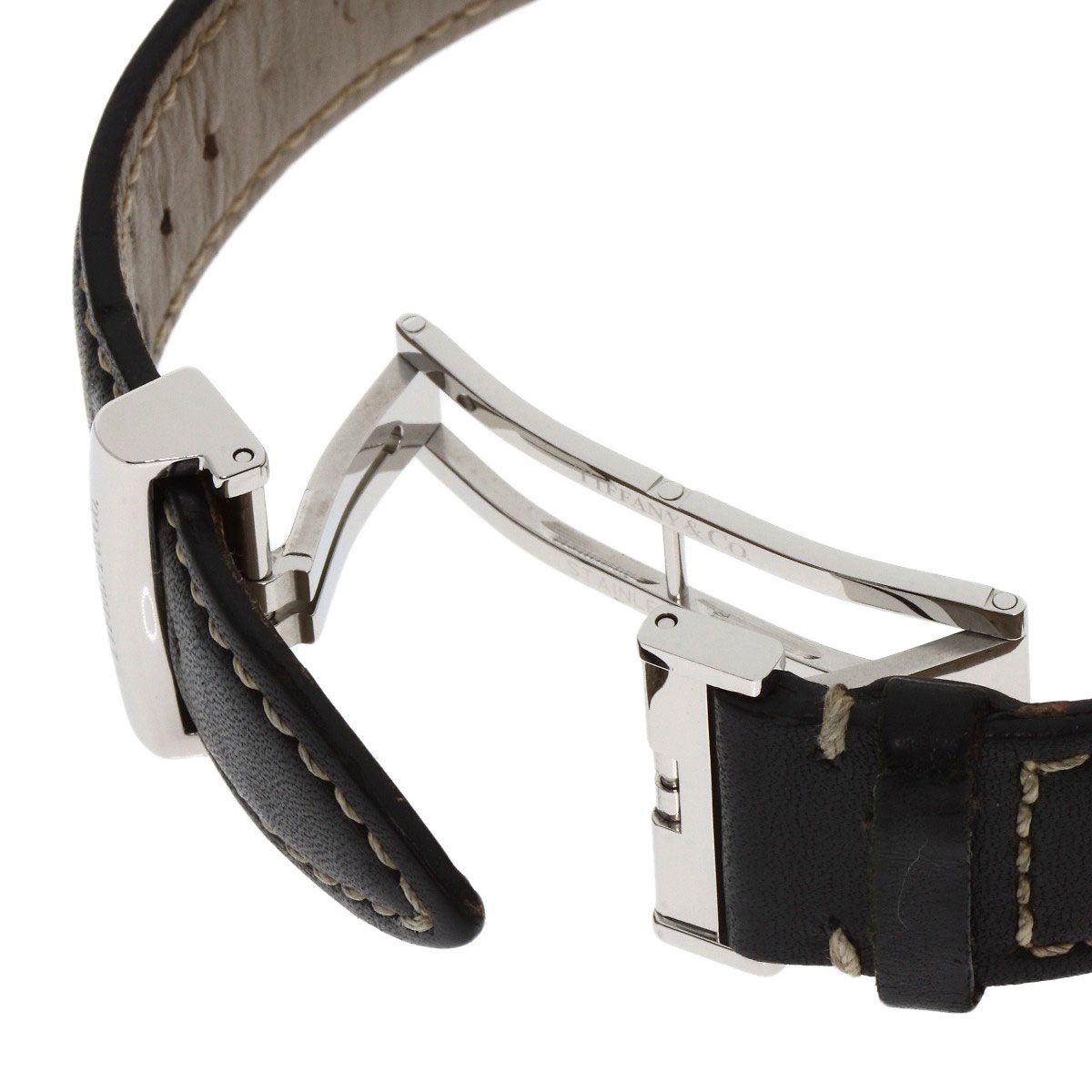 Tiffany & Co. Atlas Dome Chronograph Watch SS Leather — view 8