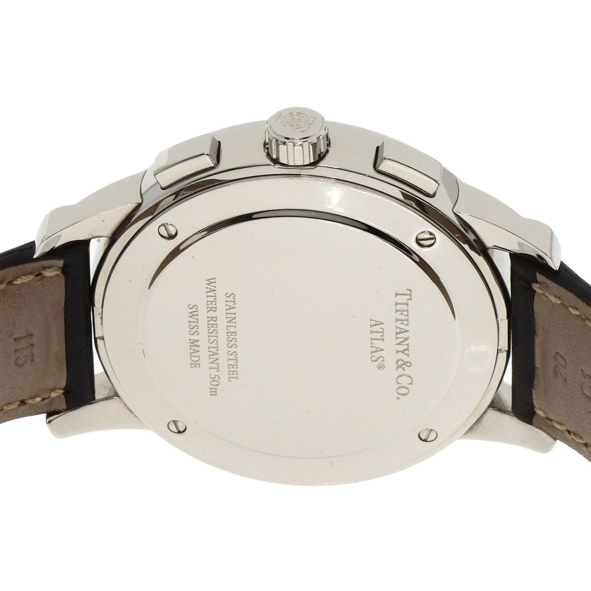 Tiffany & Co. Atlas Dome Chronograph Watch SS Leather — view 7