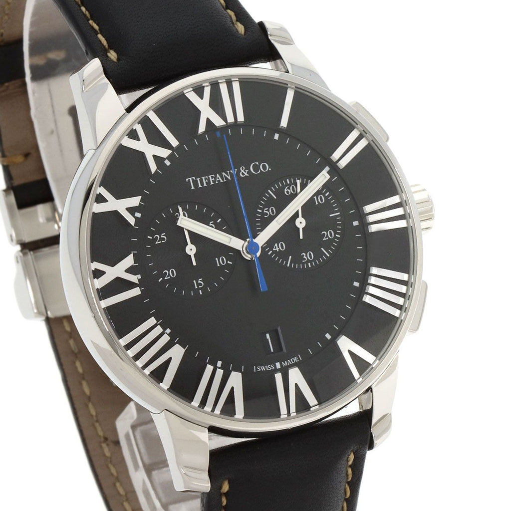 Tiffany & Co. Atlas Dome Chronograph Watch SS Leather — view 4