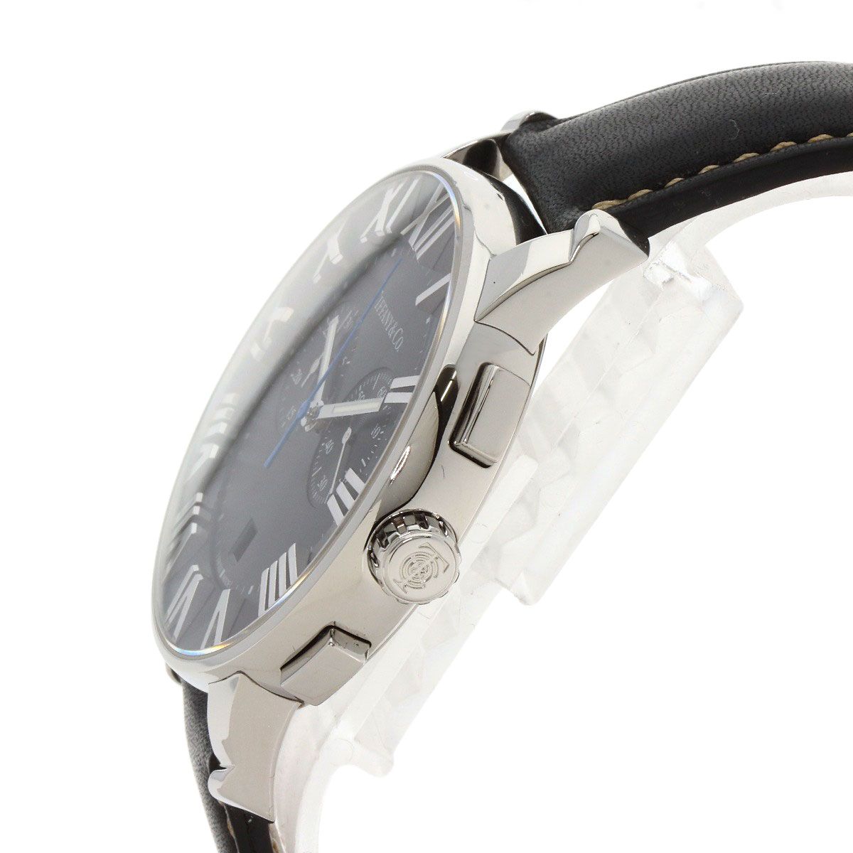 Tiffany & Co. Atlas Dome Chronograph Watch SS Leather — view 5