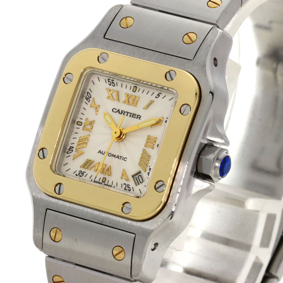 Cartier Santos Galve SM Anniversary Model Watch SS Yellow — view 3