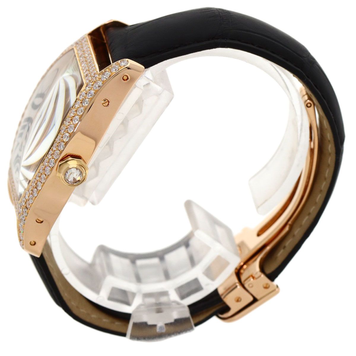 Cartier Tortu LM Diamond Watch 18K Pink Gold Leather — view 2