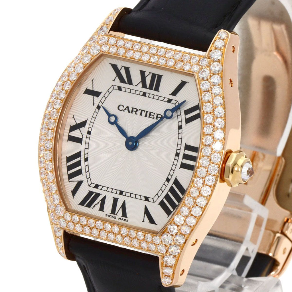 Cartier Tortu LM Diamond Watch 18K Pink Gold Leather — view 3