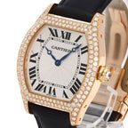 Cartier Tortu LM Diamond Watch 18K Pink Gold Leather — view 3