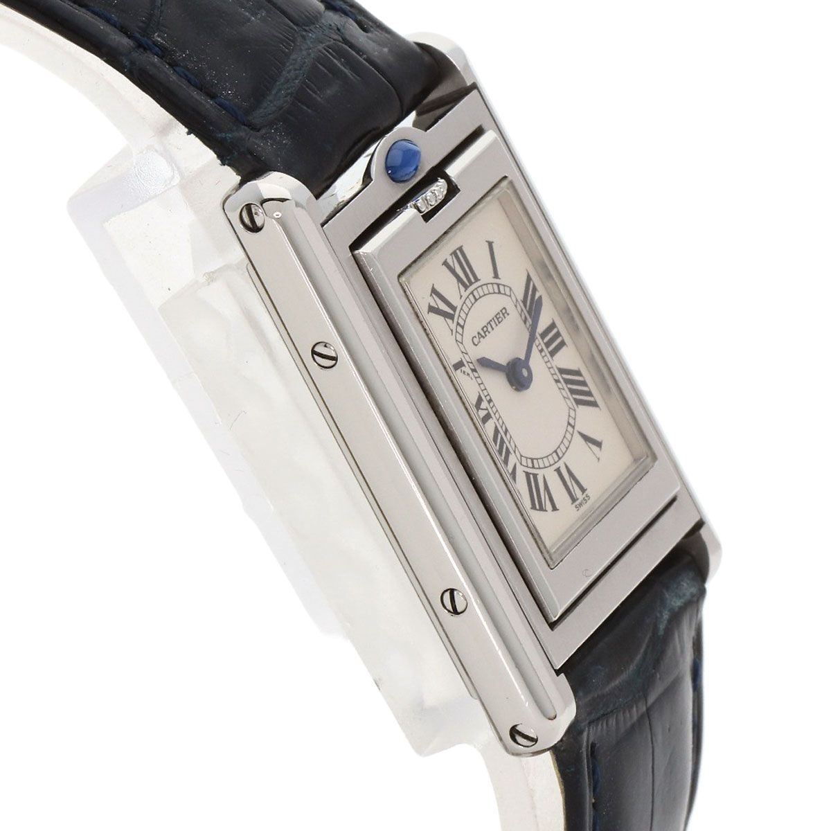 Cartier Tank Basculant SM Watch SS Leather — view 7