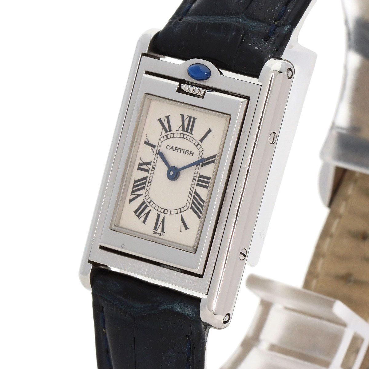 Cartier Tank Basculant SM Watch SS Leather — view 4