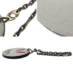 Hermes Rabbit Charm Key Holder Chain Leather Gray Animal — view 3