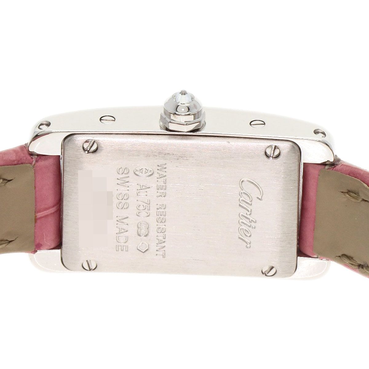 Cartier Tank American Mini Diamond Watch 18K White Gold Leather — view 7
