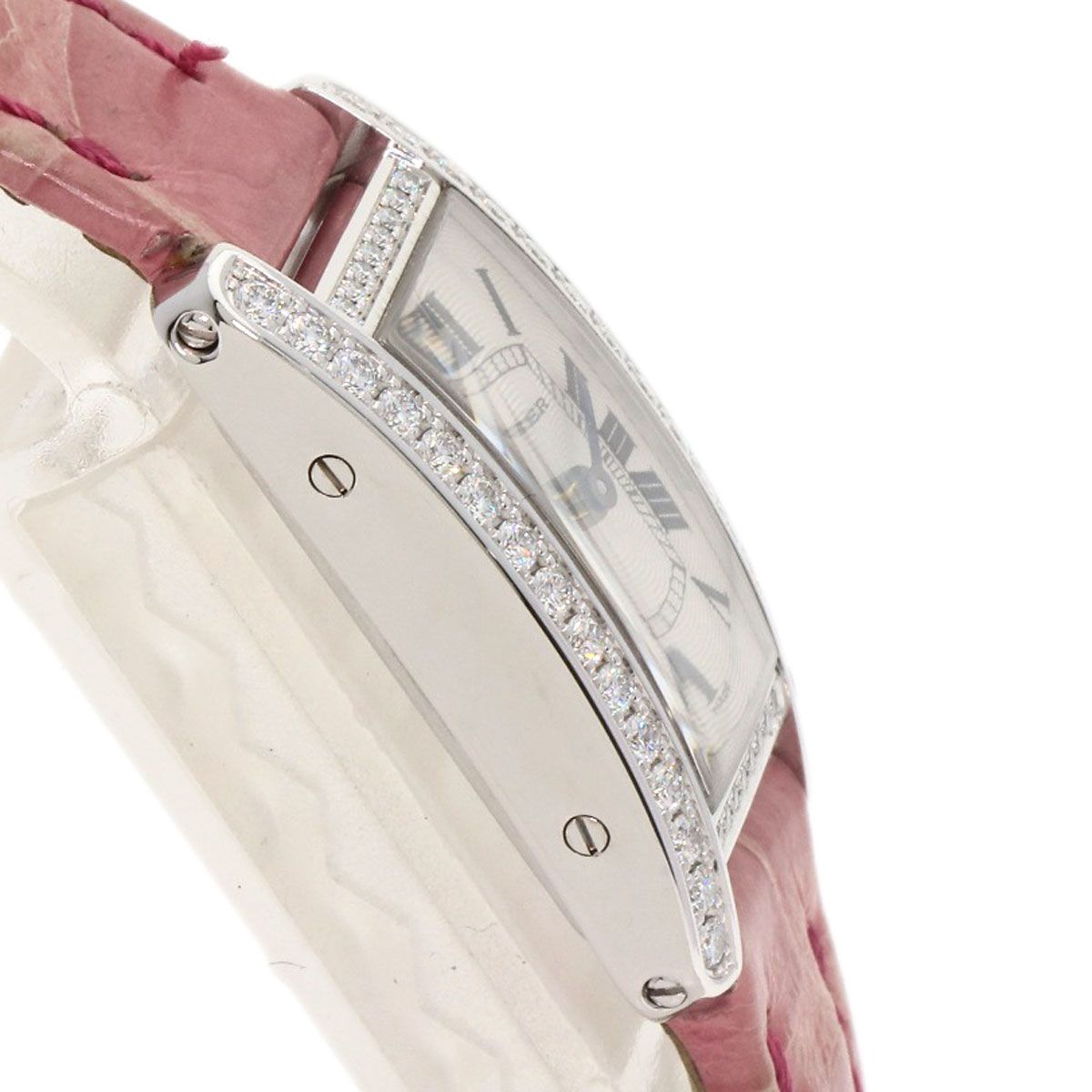 Cartier Tank American Mini Diamond Watch 18K White Gold Leather — view 6