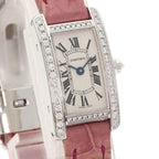 Cartier Tank American Mini Diamond Watch 18K White Gold Leather — view 4
