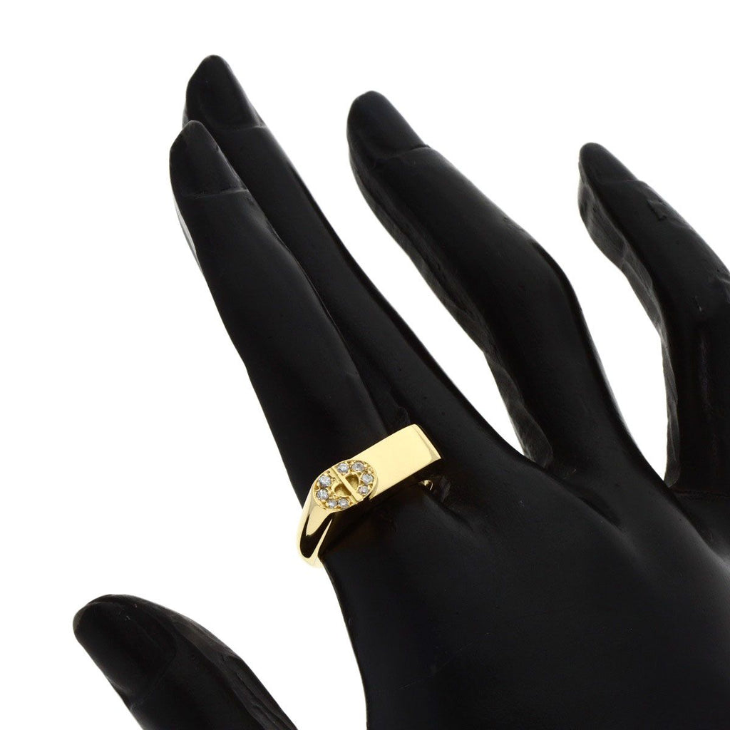 Dior CD Logo Diamond Ring 18K Yellow Gold — view 8