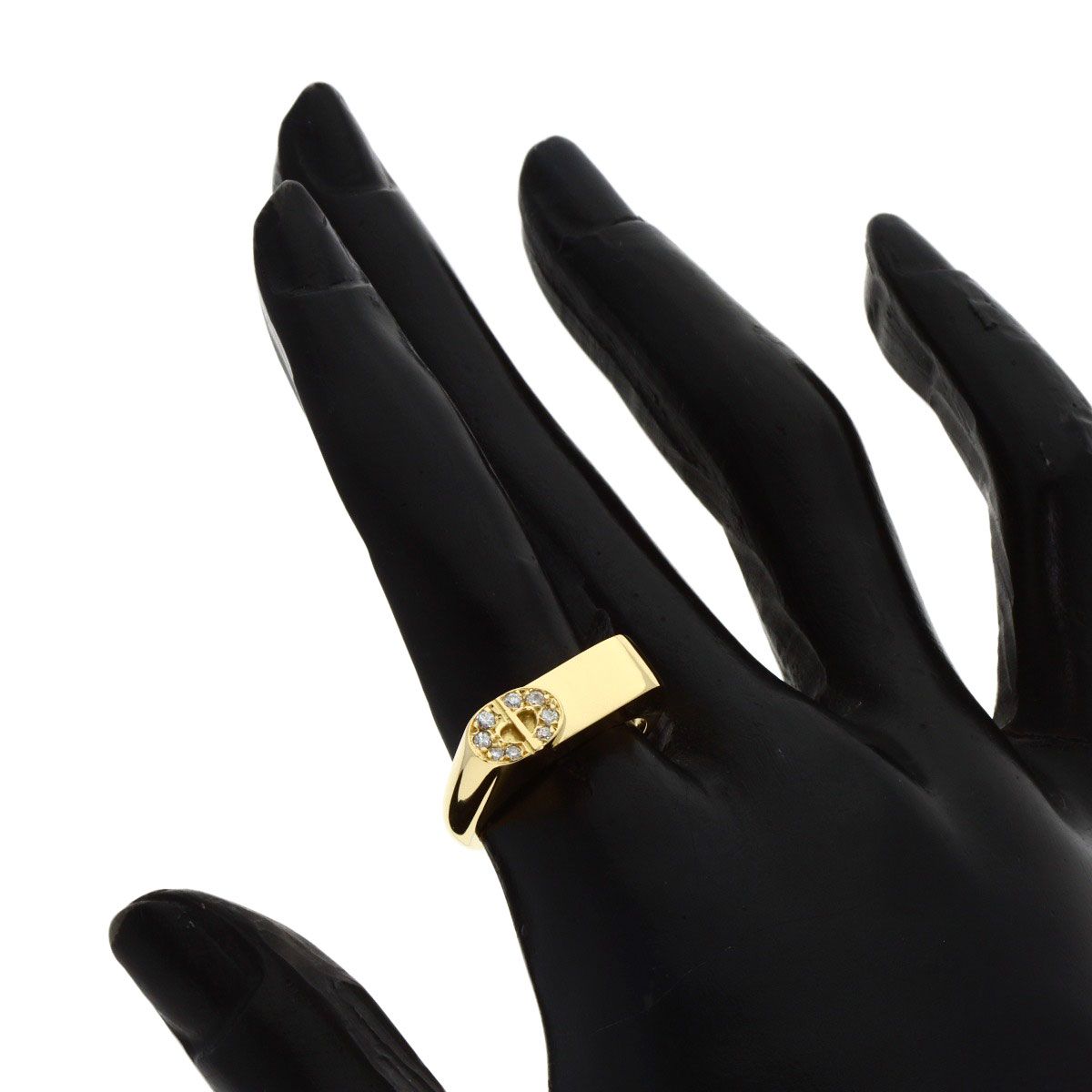 Dior CD Logo Diamond Ring 18K Yellow Gold — view 8