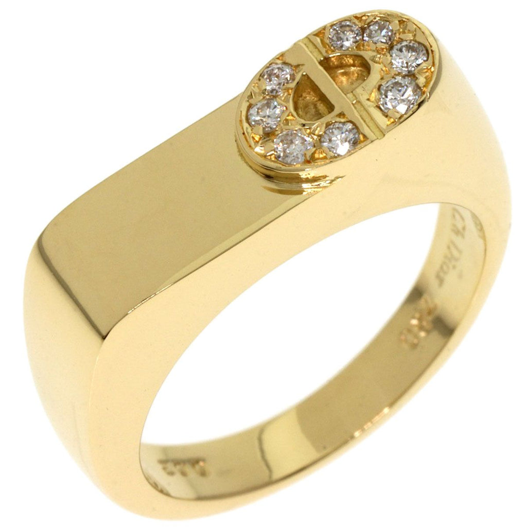 Dior CD Logo Diamond Ring 18K Yellow Gold — view 2