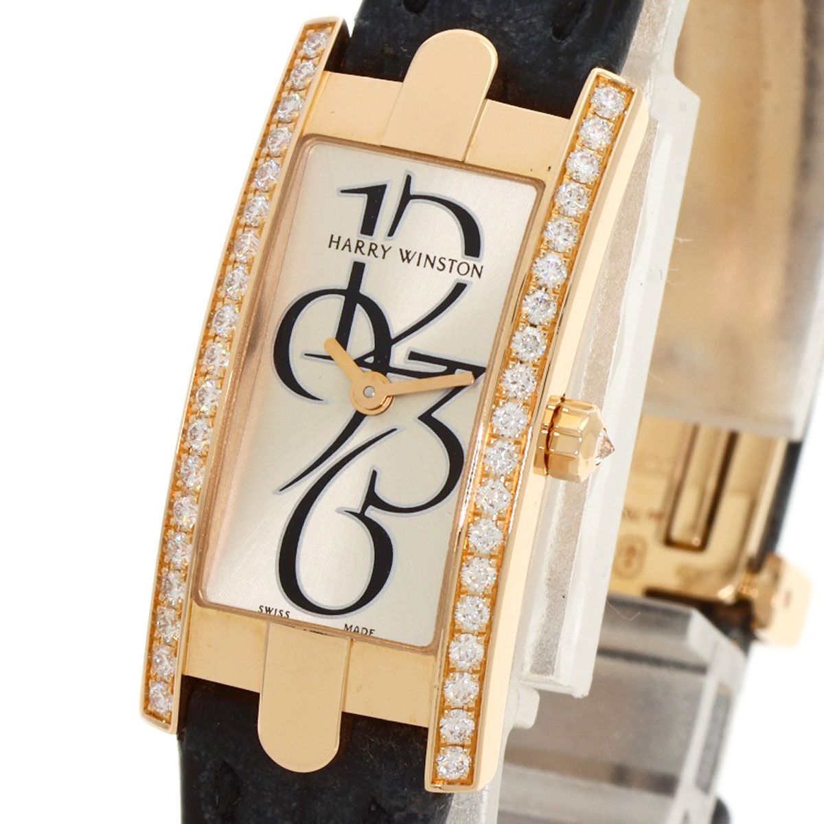 Harry Winston Avenue C Mini Bezel Diamond Watch 18K Pink Gold — view 3