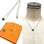 Hermes Mini Pop Pendant Necklace Silver Black — view 2