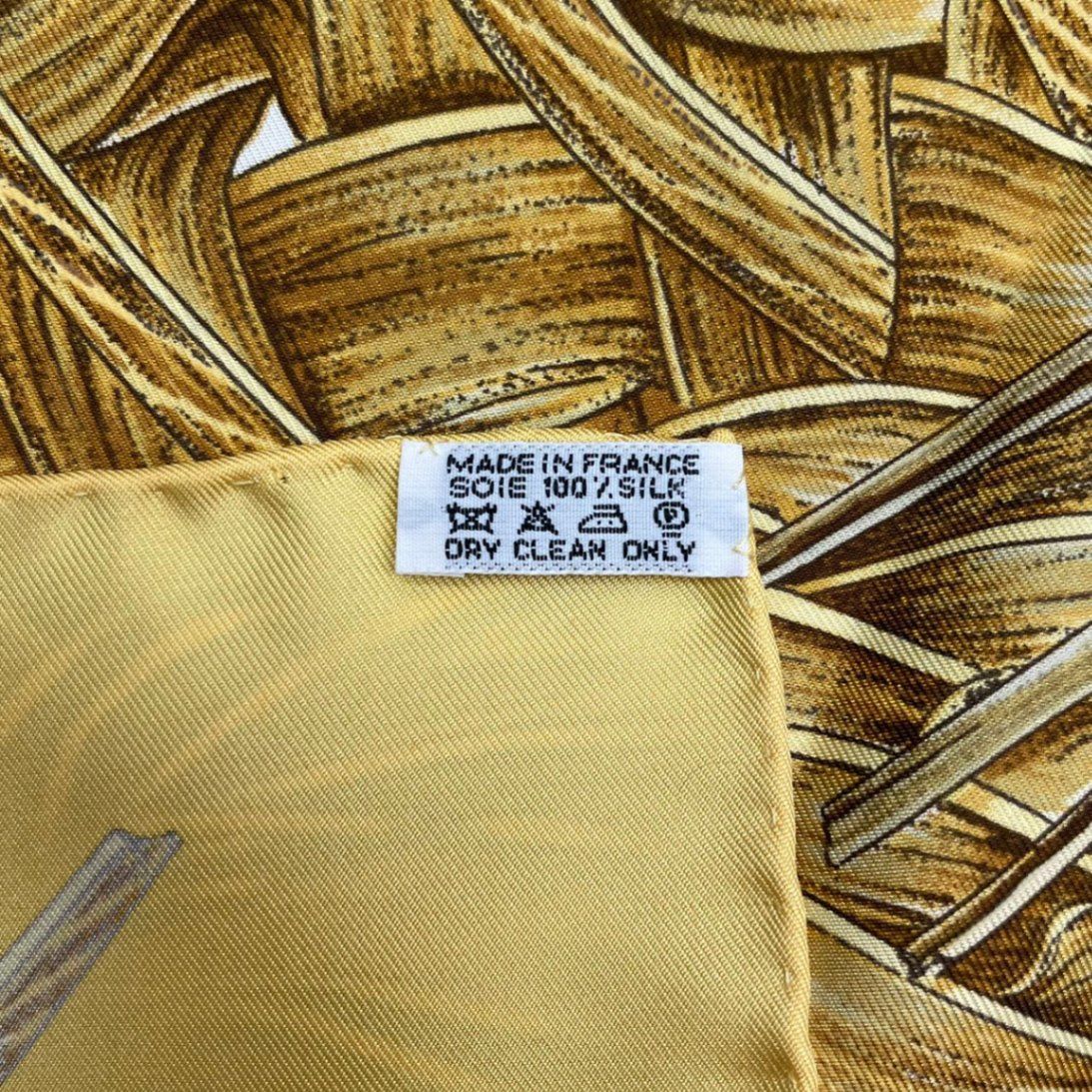 Hermes Carre 90 Jardin Creole Cles Or's Paradise Silk Scarf Yellow — view 9