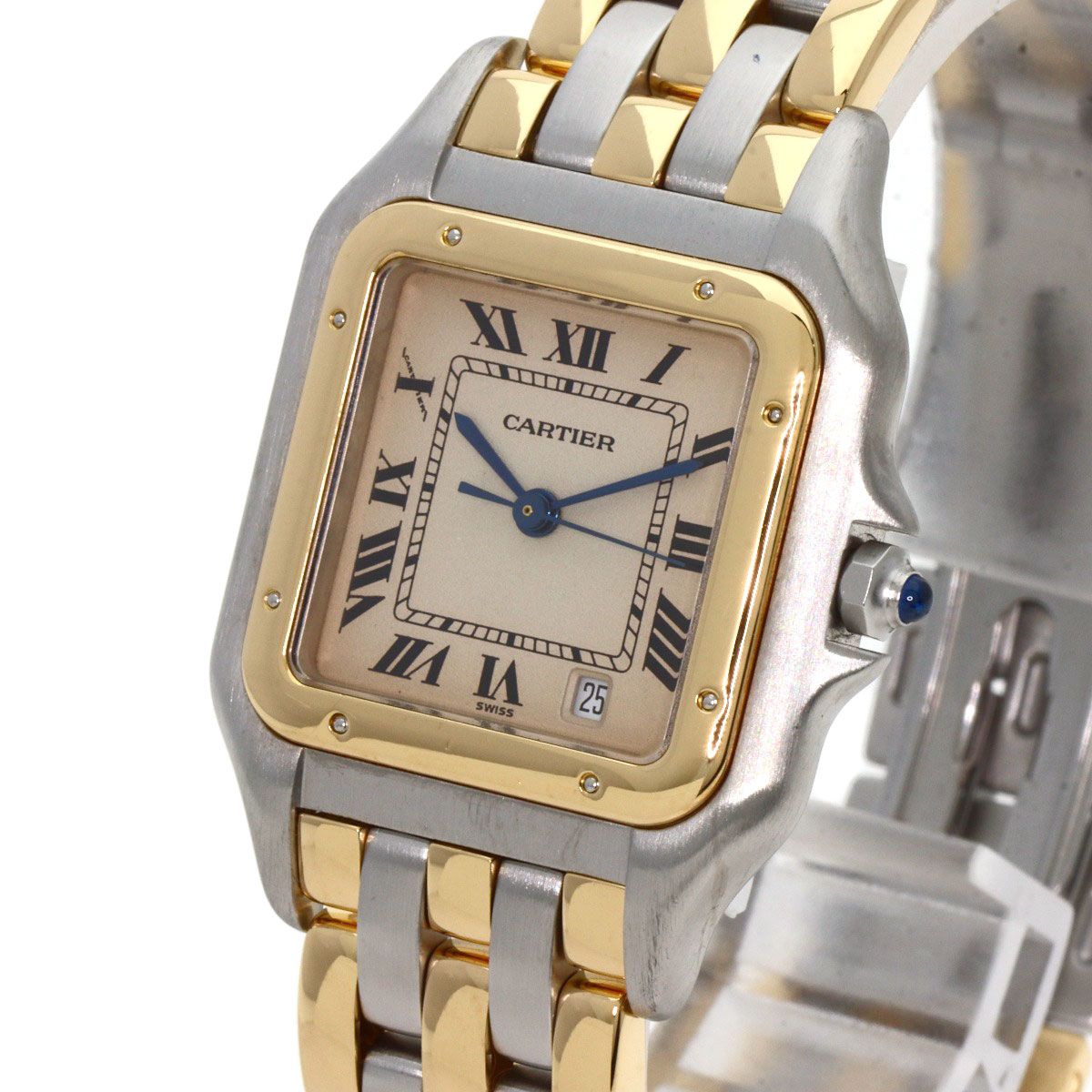 Cartier Panthere MM 3 Row Watch SS Yellow Gold Boys — view 3