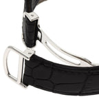 Cartier Tortu LM Case Bezel Diamond Watch 18K White Gold Leather — view 8