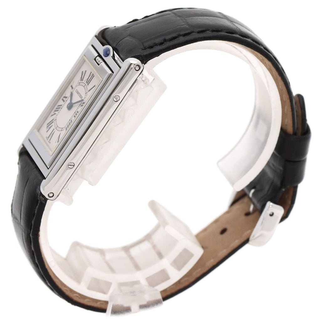Cartier Tank Basculant MM Watch SS Leather Boys — view 2