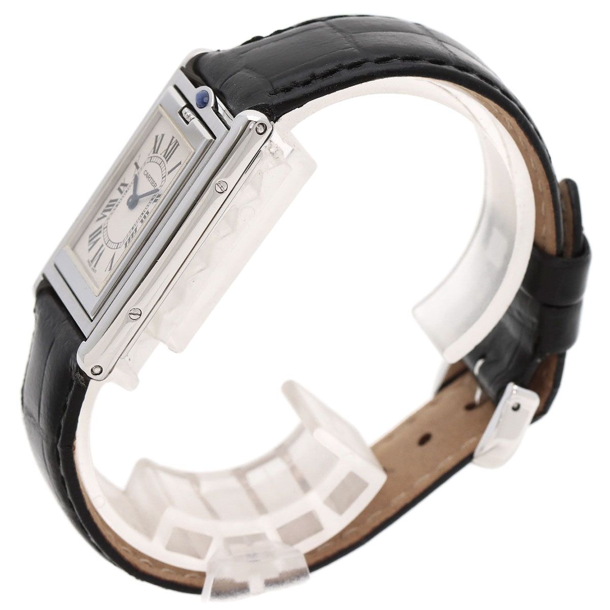 Cartier Tank Basculant MM Watch SS Leather Boys — view 2