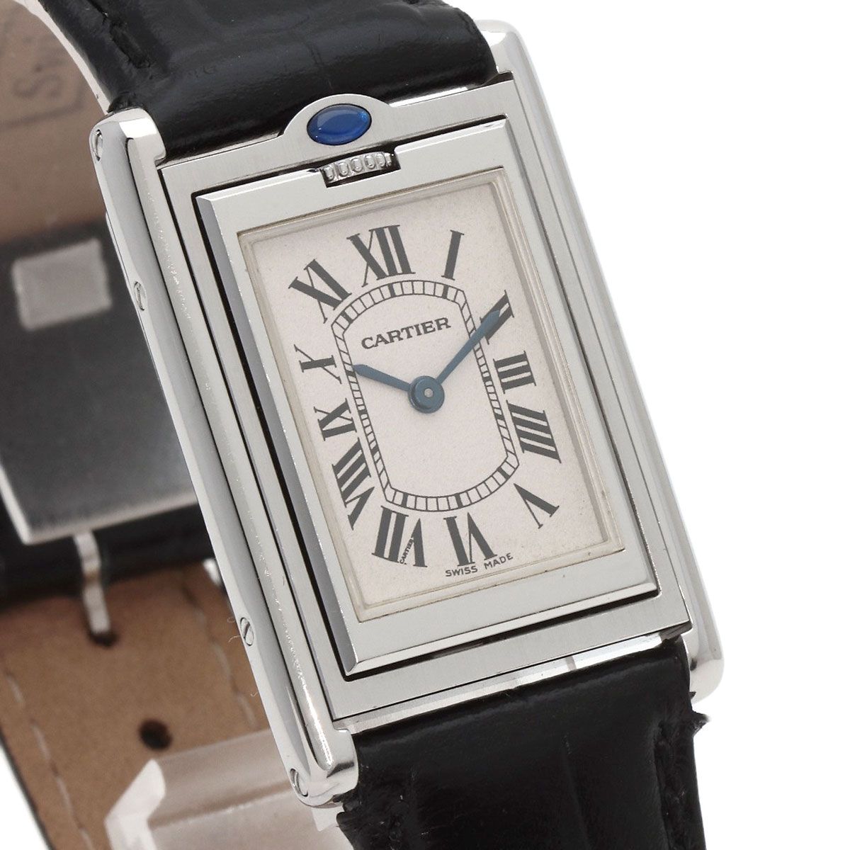 Cartier Tank Basculant MM Watch SS Leather Boys — view 4