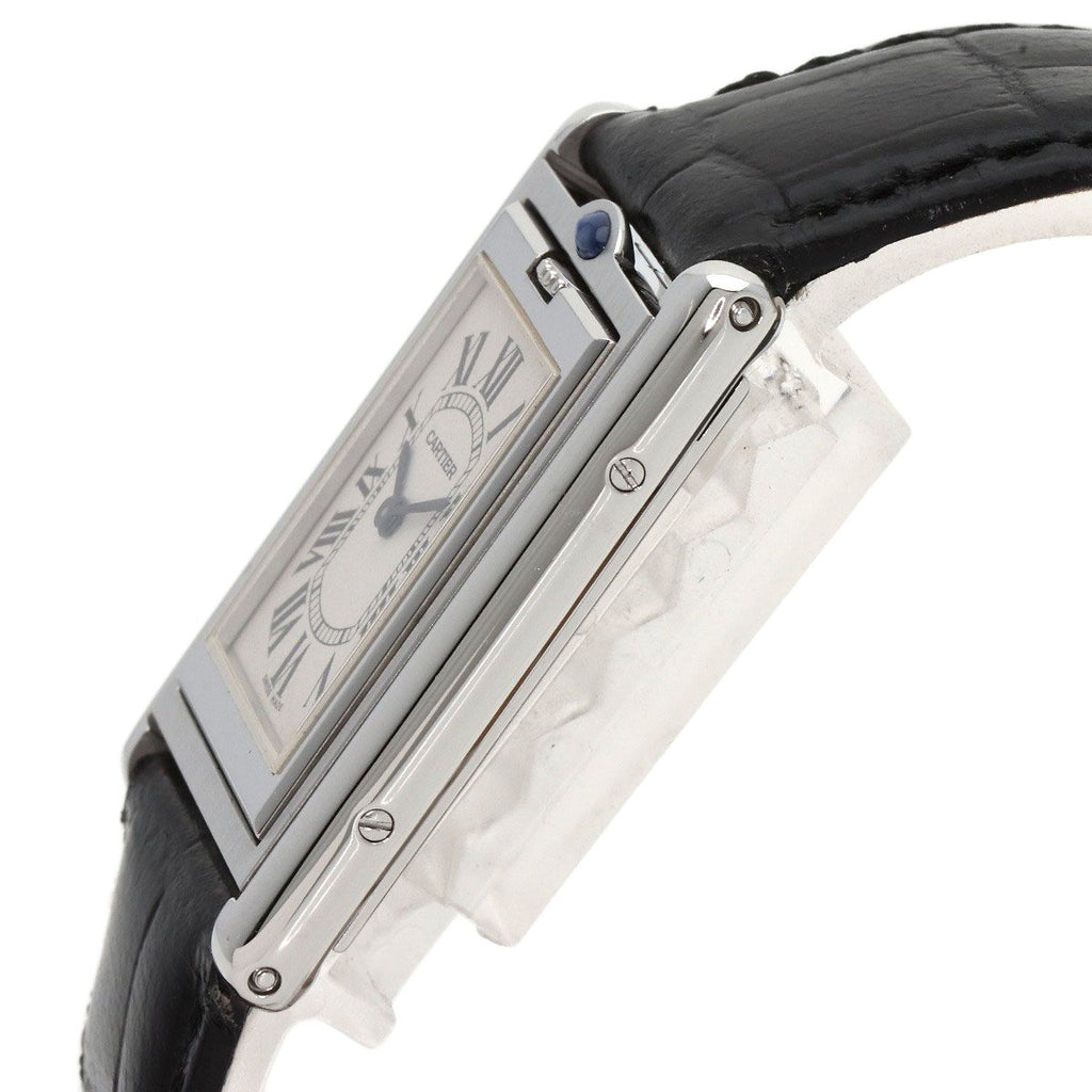 Cartier Tank Basculant MM Watch SS Leather Boys — view 5