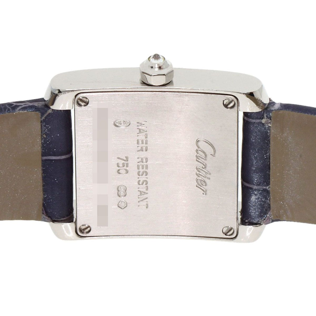 Cartier Tank Francaise SM Side Diamond Watch 18K White Gold Leather — view 7