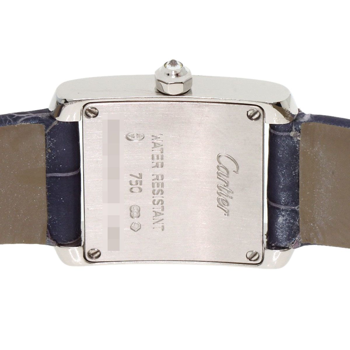 Cartier Tank Francaise SM Side Diamond Watch 18K White Gold Leather — view 7