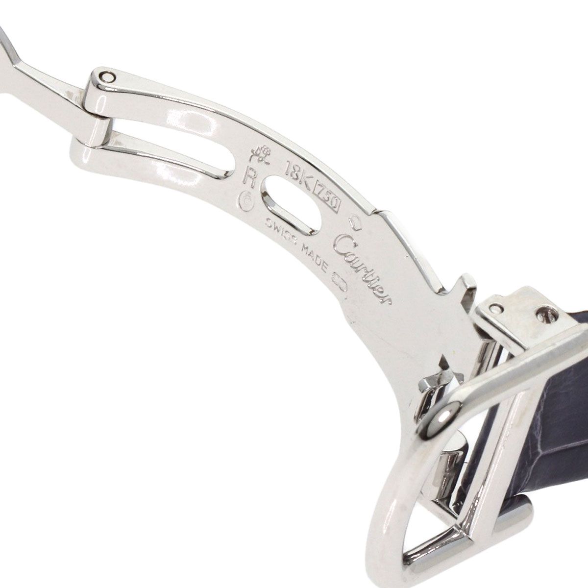 Cartier Tank Francaise SM Side Diamond Watch 18K White Gold Leather — view 9