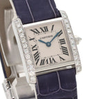 Cartier Tank Francaise SM Side Diamond Watch 18K White Gold Leather — view 4