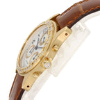Cartier Santos Round Chrono Reflex Watch 18K Yellow Gold Leather Diamond — view 5