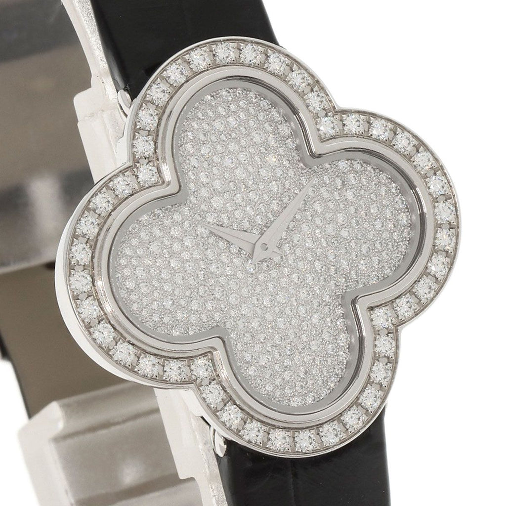 Van Cleef & Arpels Alhambra Watch 18K White Gold Leather — view 4