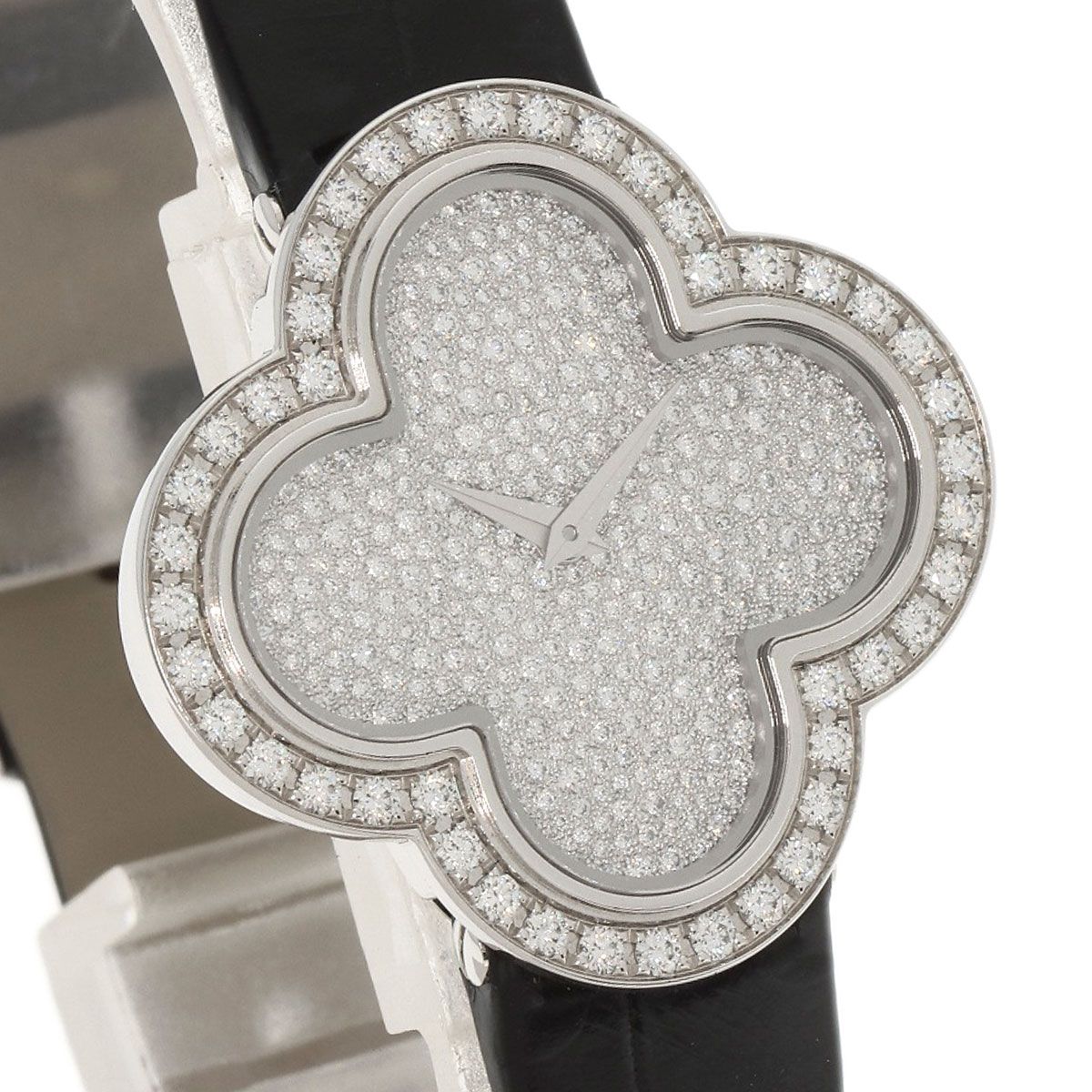 Van Cleef & Arpels Alhambra Watch 18K White Gold Leather — view 4