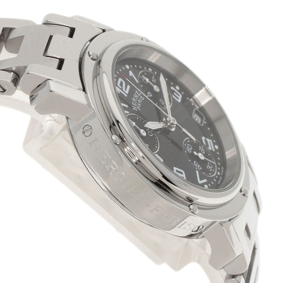 Hermes Clipper Chrono Watch SS — view 6