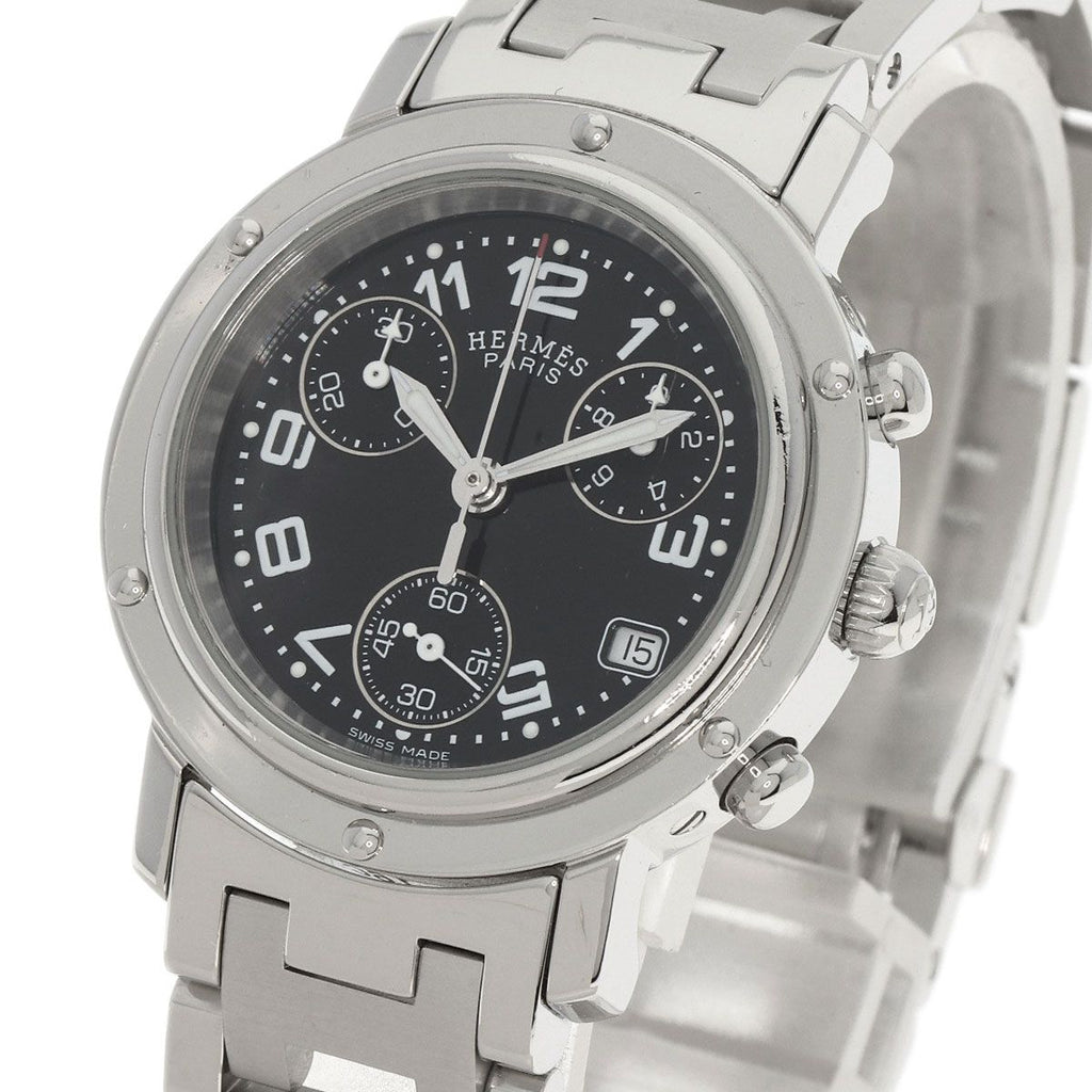 Hermes Clipper Chrono Watch SS — view 3