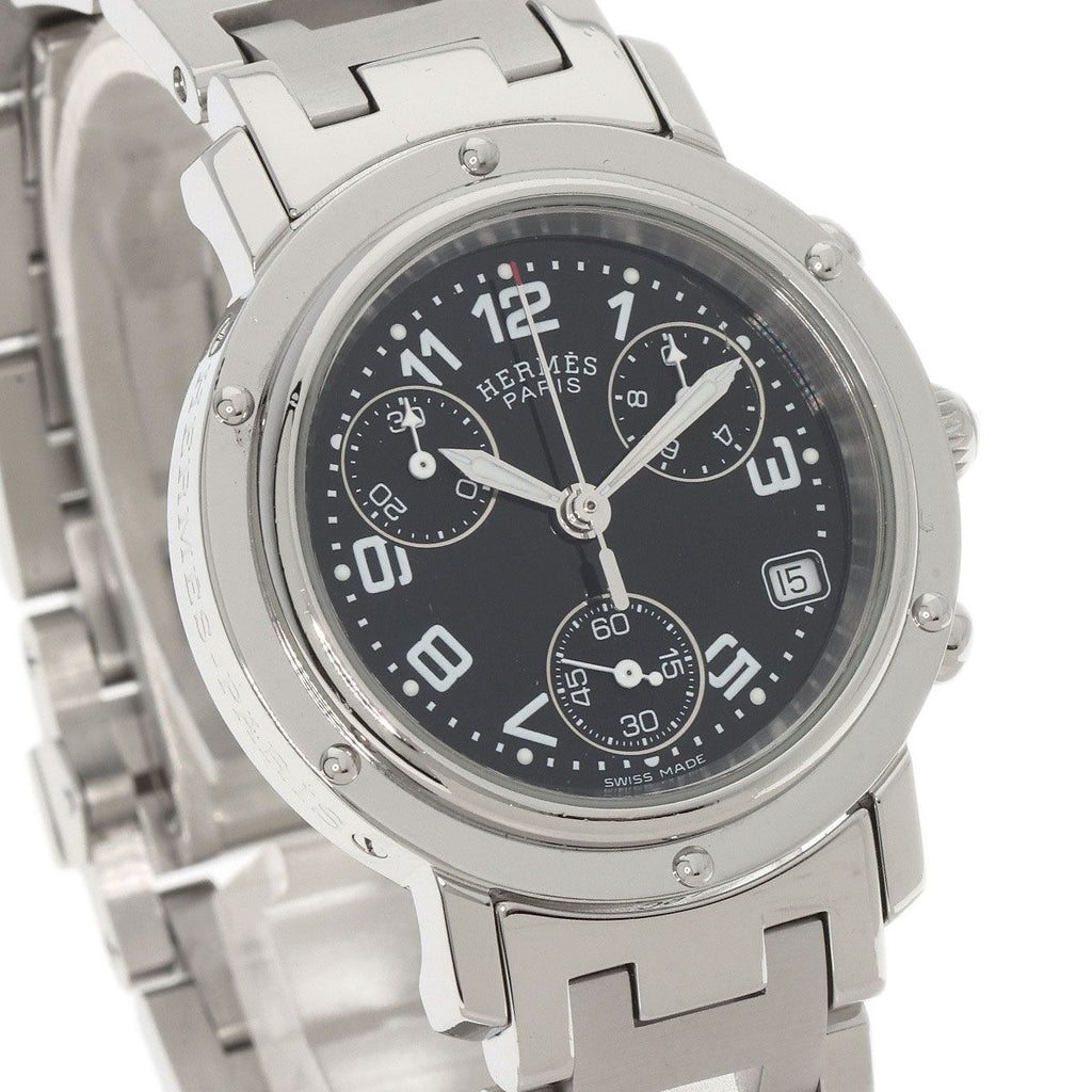 Hermes Clipper Chrono Watch SS — view 4