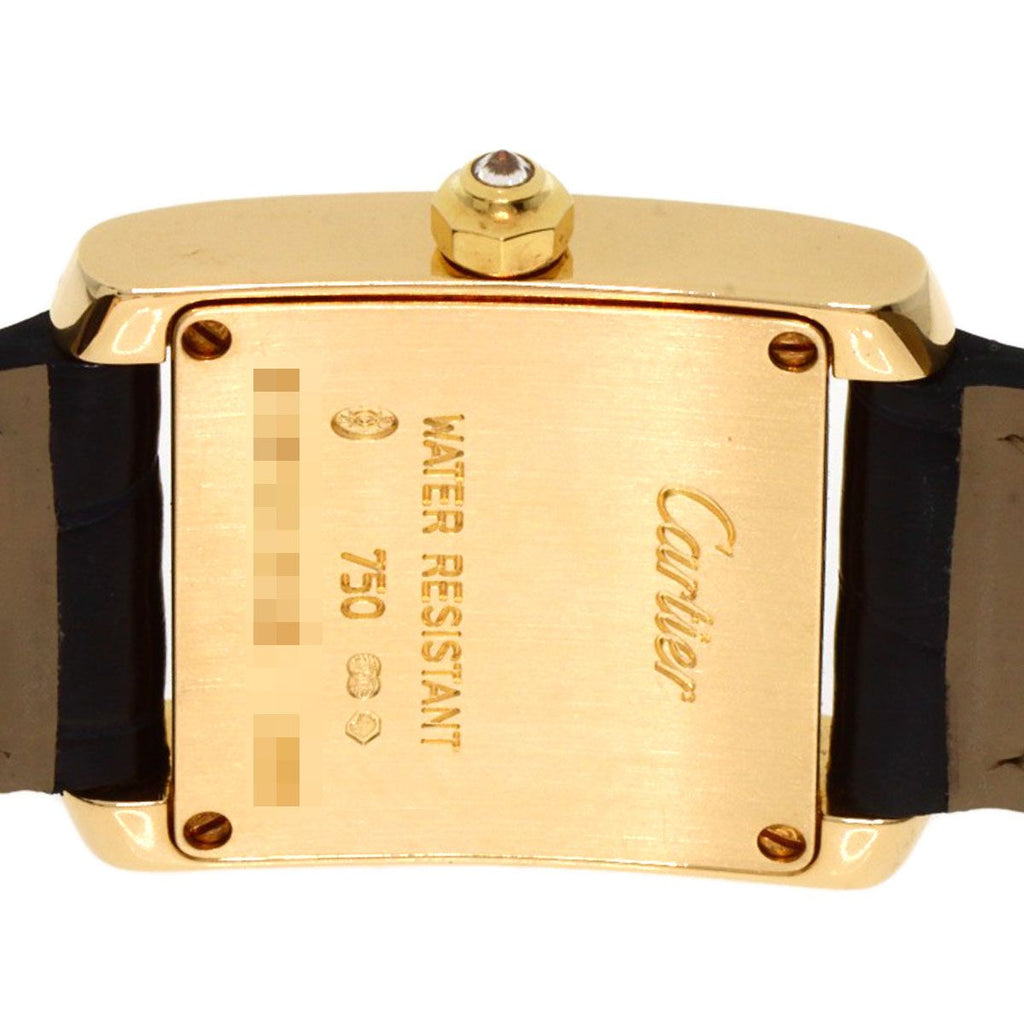 Cartier Tank Francaise SM Watch 18K Yellow Gold Leather Diamond — view 7