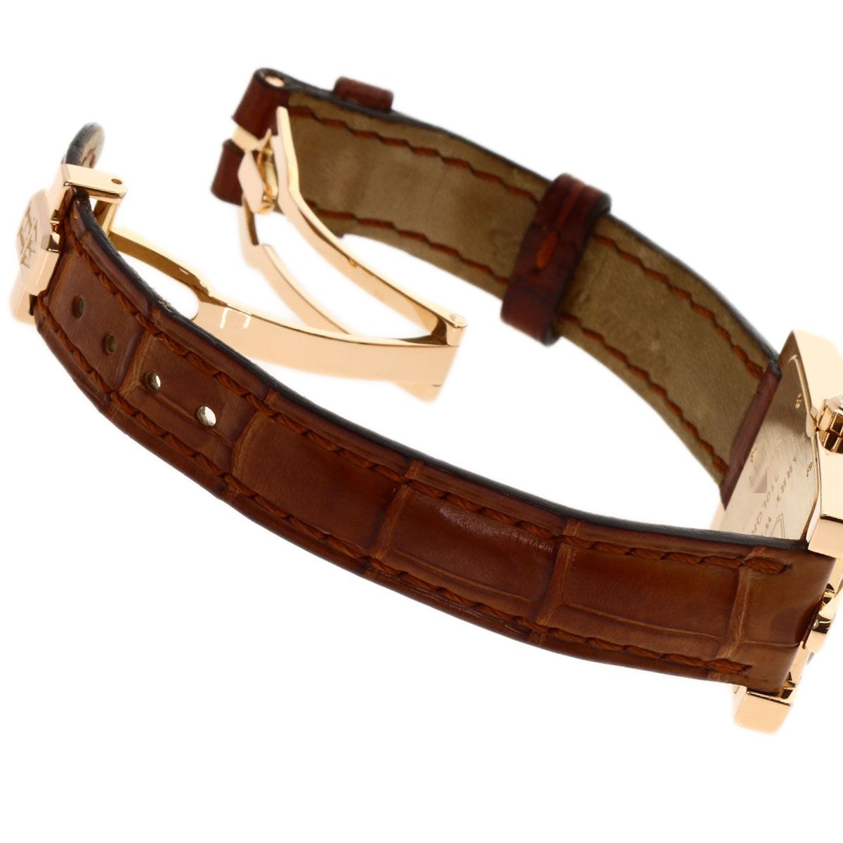 Harry Winston Avenue Watch 18K Pink Gold Leather — view 9