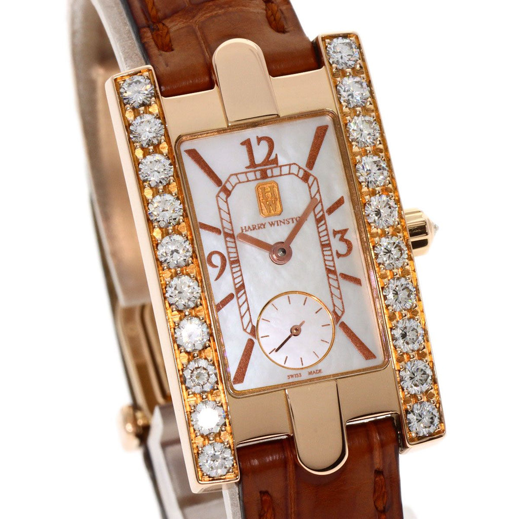 Harry Winston Avenue Watch 18K Pink Gold Leather — view 4