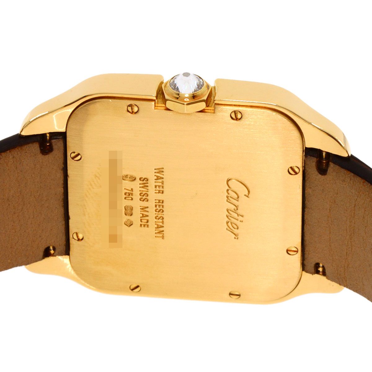 Cartier Santos Dumont Diamond Bezel Watch 18K Pink Gold Leather — view 7