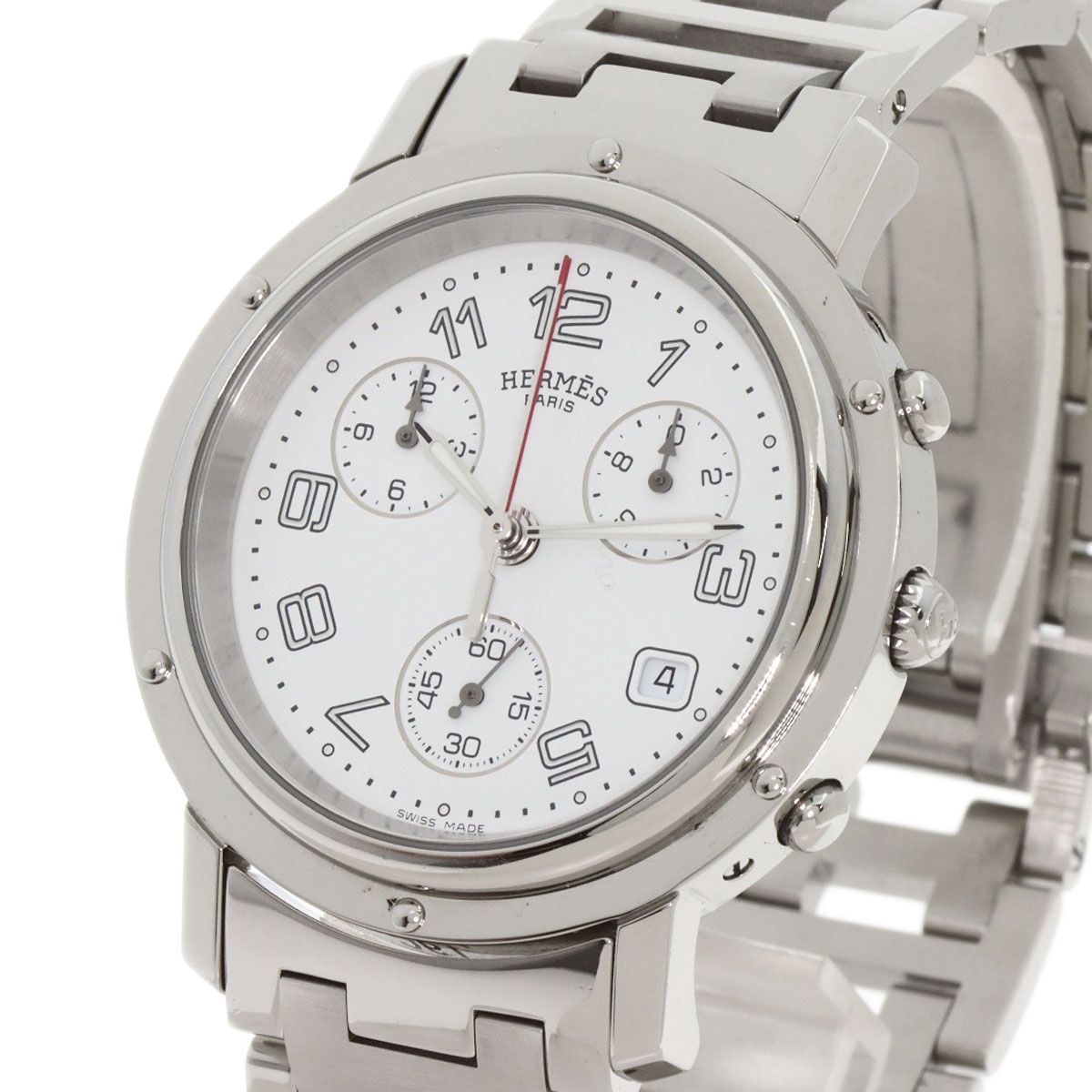 Hermes Clipper Chronograph Watch SS — view 3