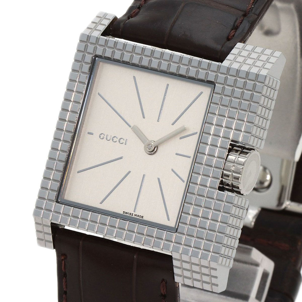 Gucci Square Face Watch SS Leather — view 3