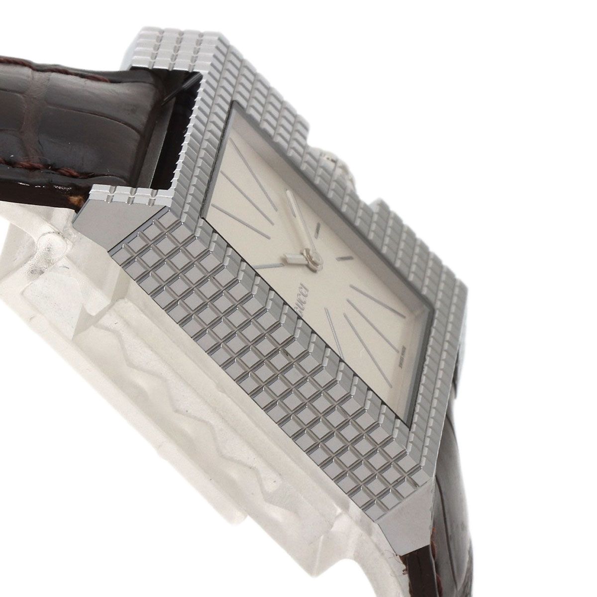 Gucci Square Face Watch SS Leather — view 6