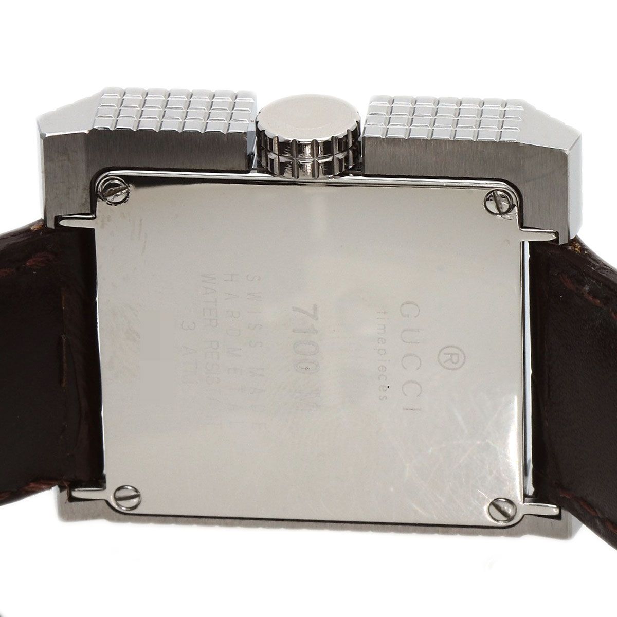 Gucci Square Face Watch SS Leather — view 7