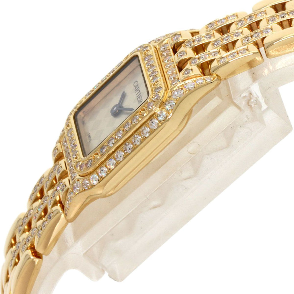 Cartier Mini Panther Double Bezel Diamond Watch 18K Yellow Gold — view 5