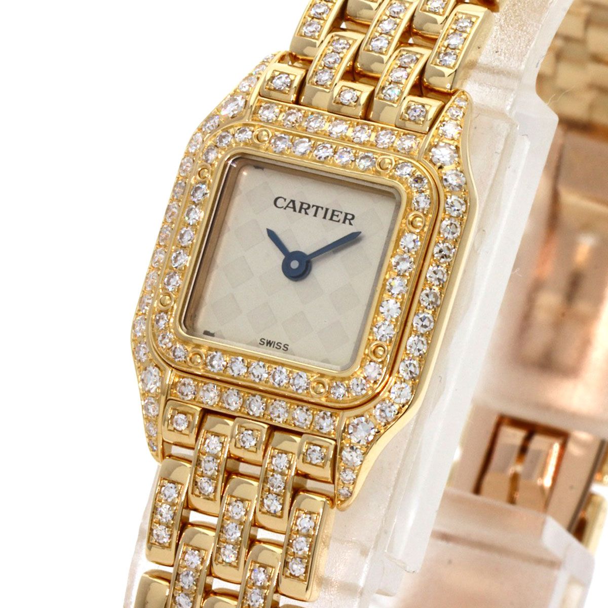 Cartier Mini Panther Double Bezel Diamond Watch 18K Yellow Gold — view 3