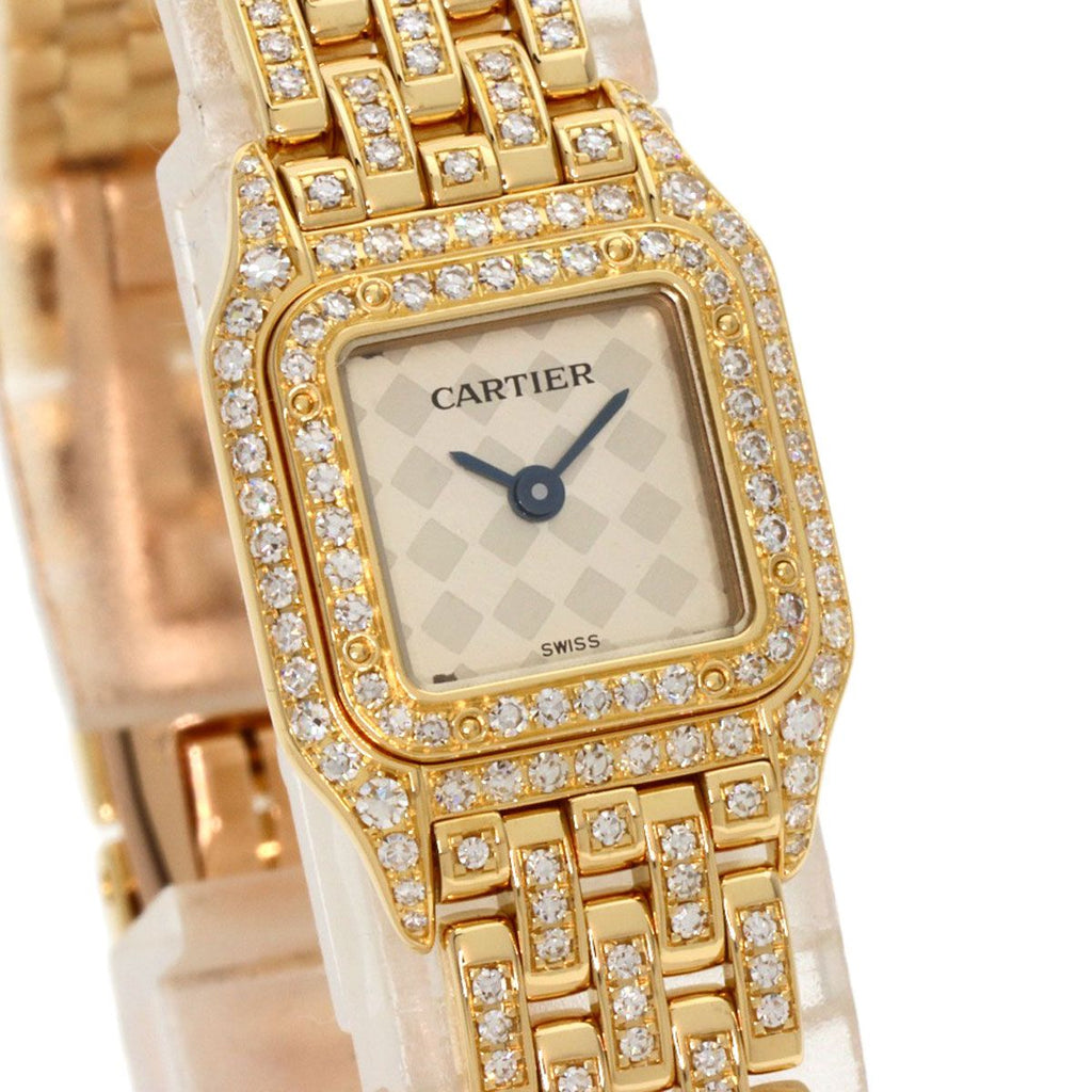 Cartier Mini Panther Double Bezel Diamond Watch 18K Yellow Gold — view 4