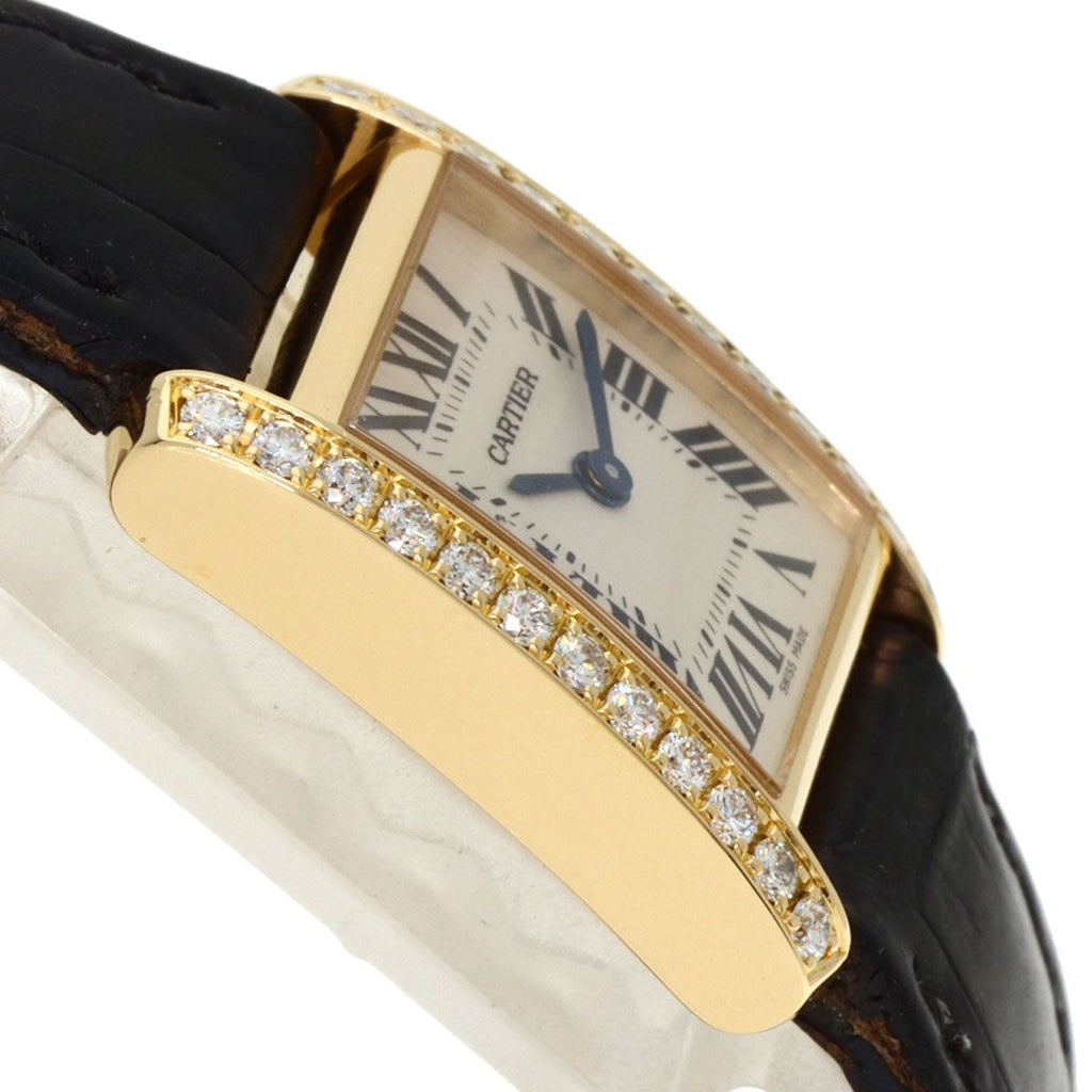 Cartier Tank Francais-z SM Watch 18K Yellow Gold Leather s — view 6