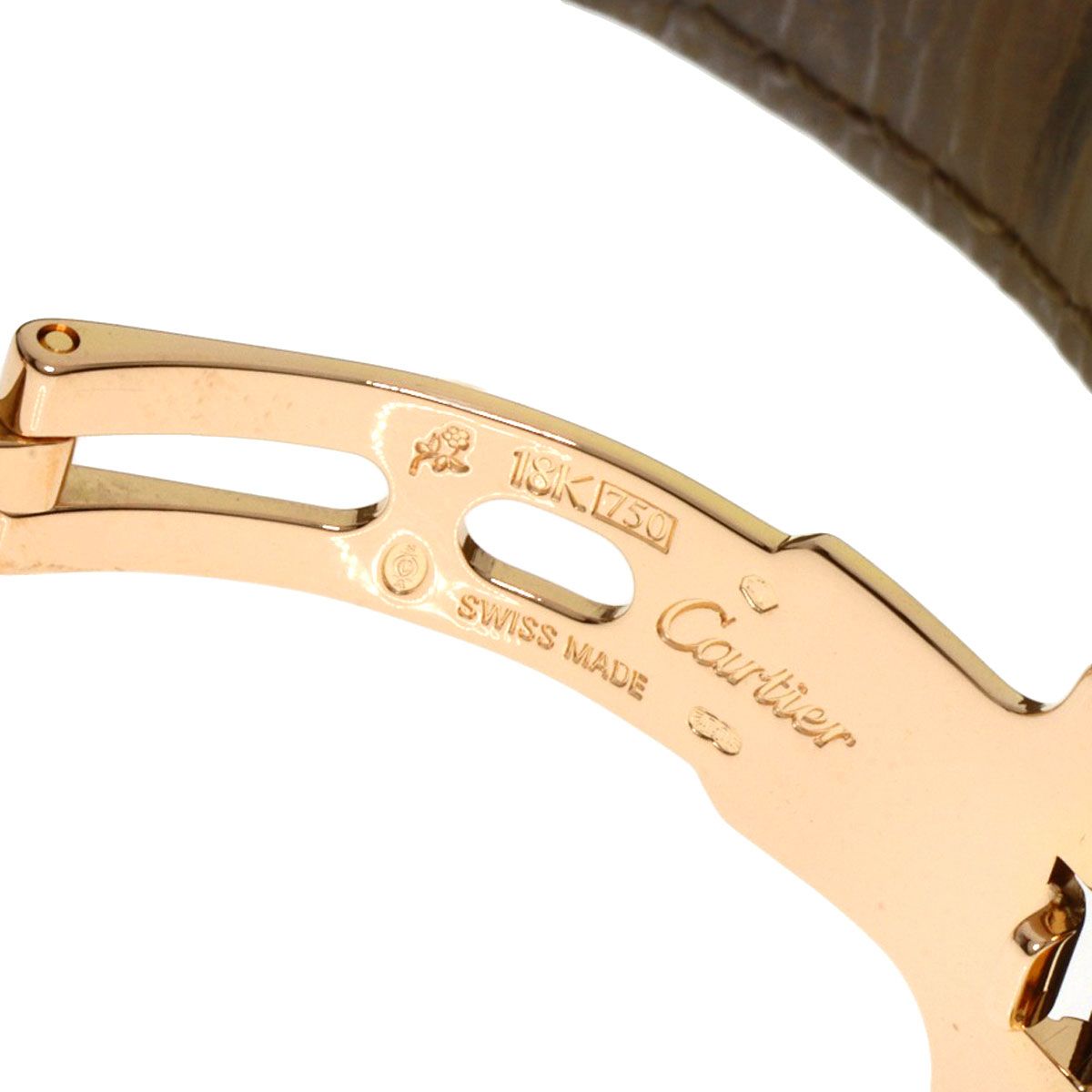Cartier Tank Francais-z SM Watch 18K Yellow Gold Leather s — view 9